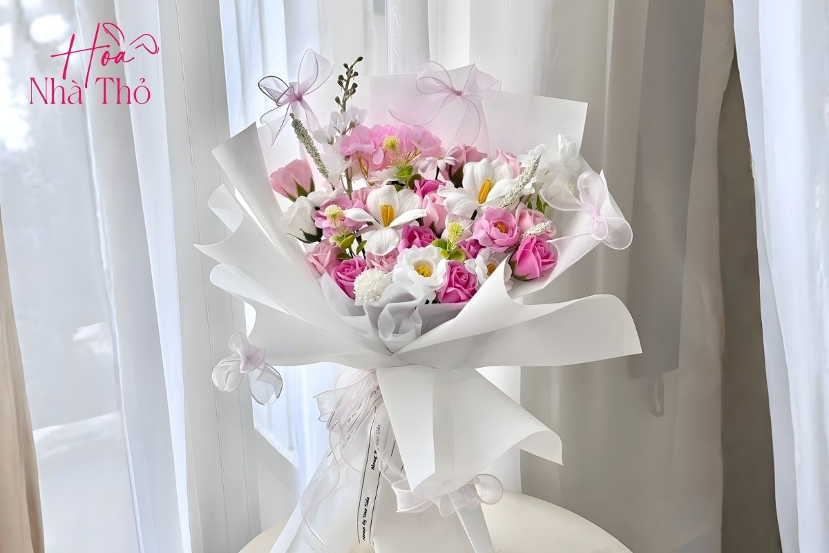Mẫu bó hoa sáp dài